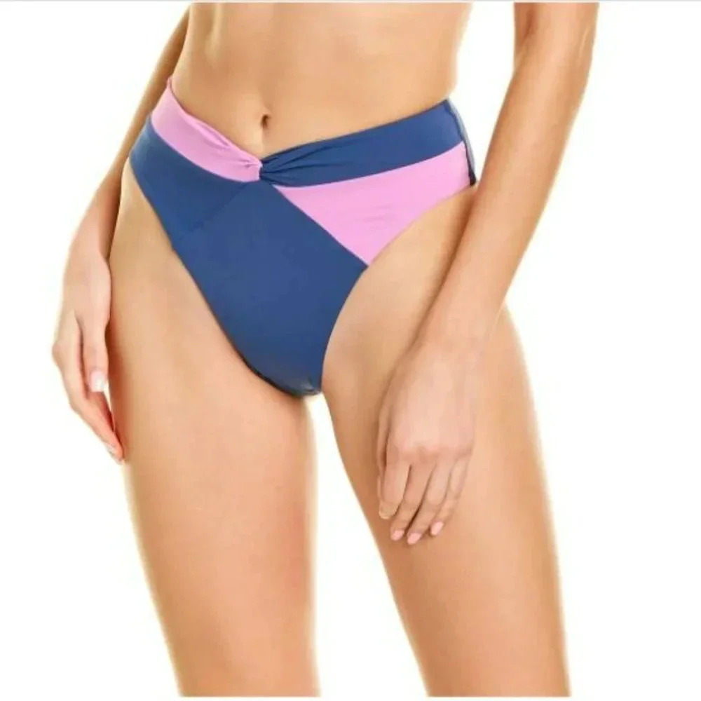 L*Space Ringo Twist Colorblock Bikini Top & Nancy Lee Bottoms, indigo-rosebud - Picture 7 of 16